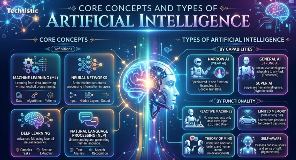 Core Concepts and Types of Artificial Intelligence